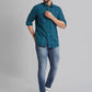 Men Green Slim Fit Checks  Cotton Full Sleeve Cutaway Collar Shirts
