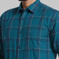 Men Green Slim Fit Checks  Cotton Full Sleeve Cutaway Collar Shirts