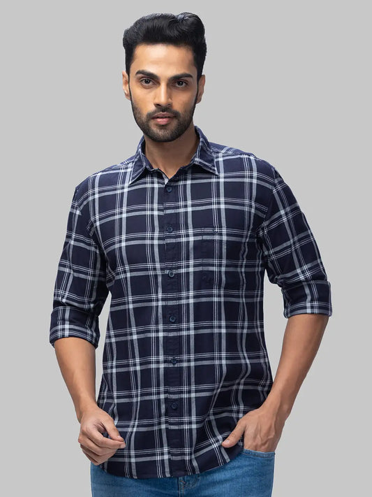 Men Slim Fit Dark Red Shirt
