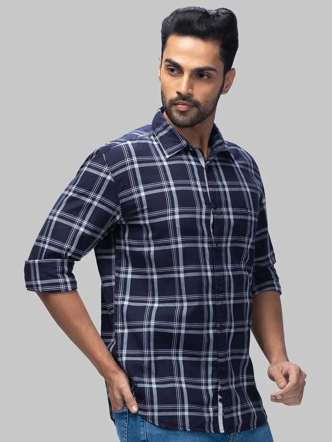 Men Slim Fit Dark Red Shirt
