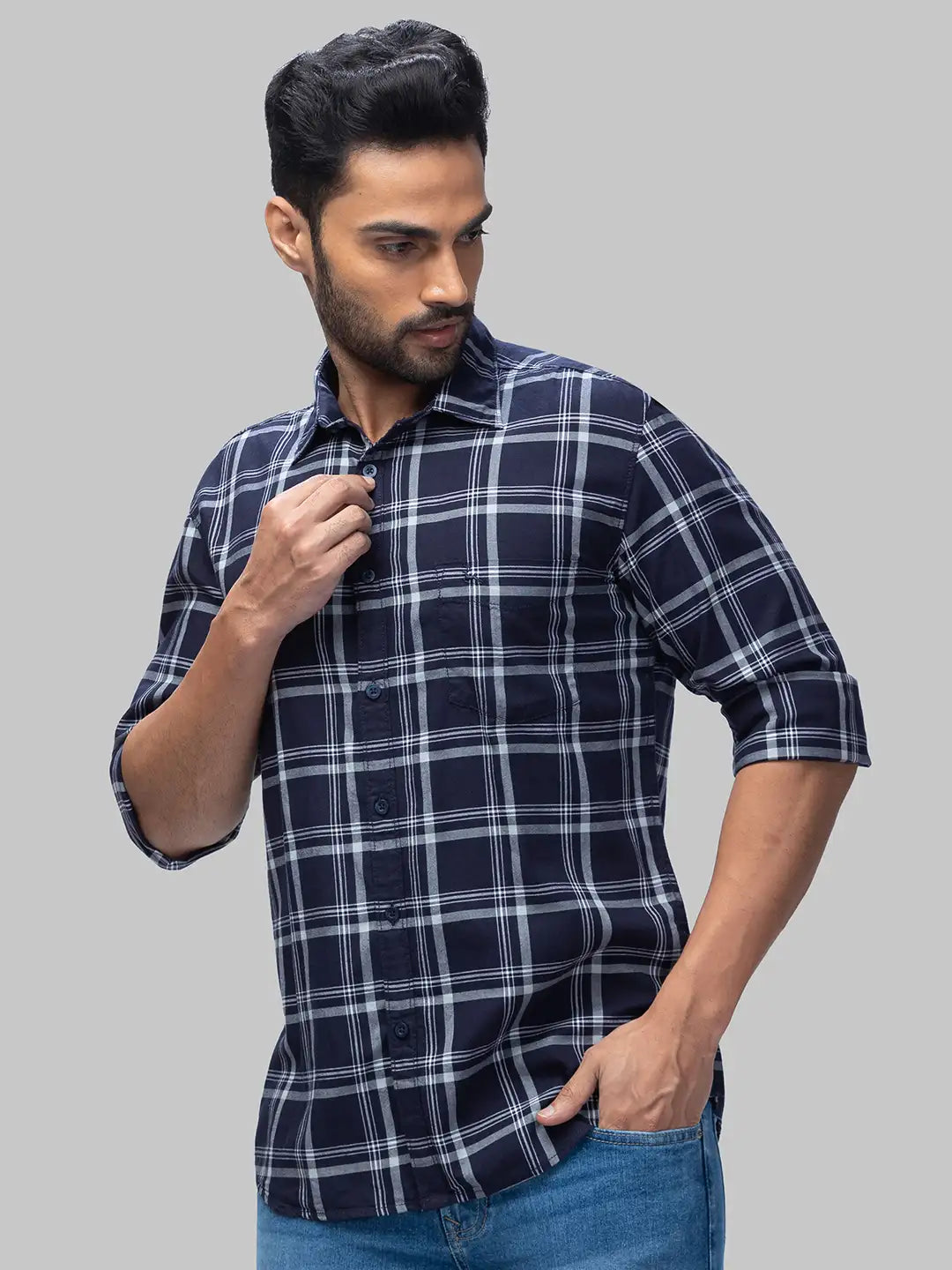 Men Slim Fit Dark Red Shirt
