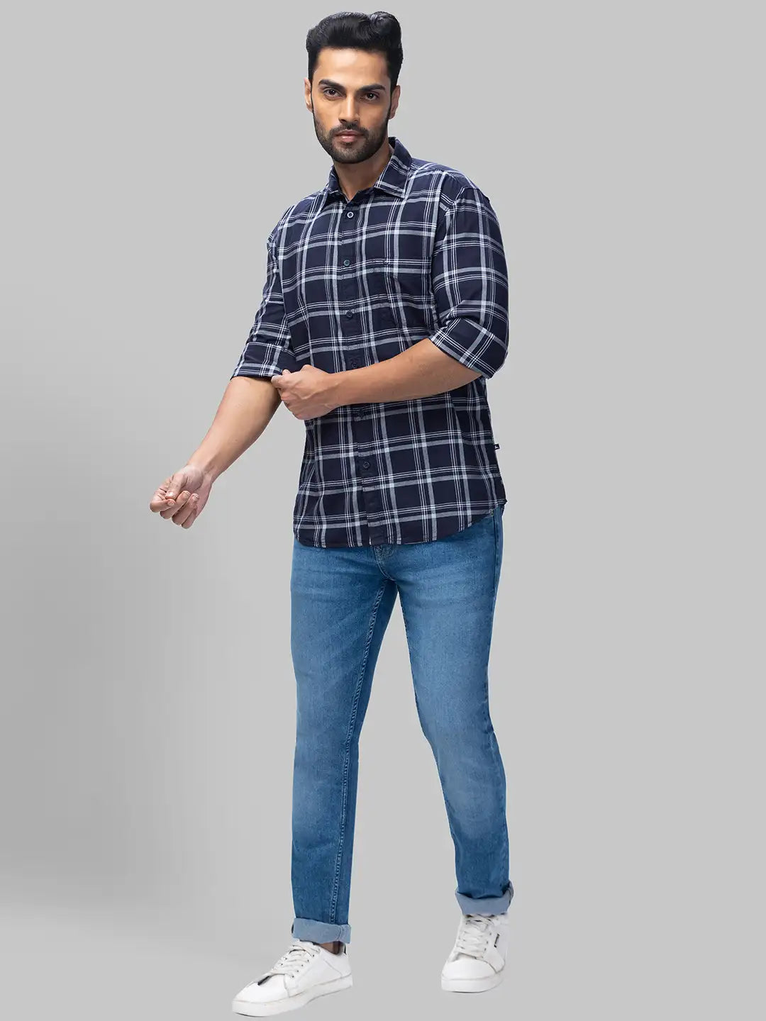 Men Slim Fit Dark Red Shirt