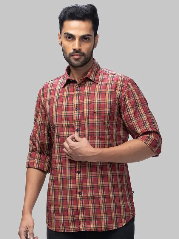 Men Slim Fit Red Shirt