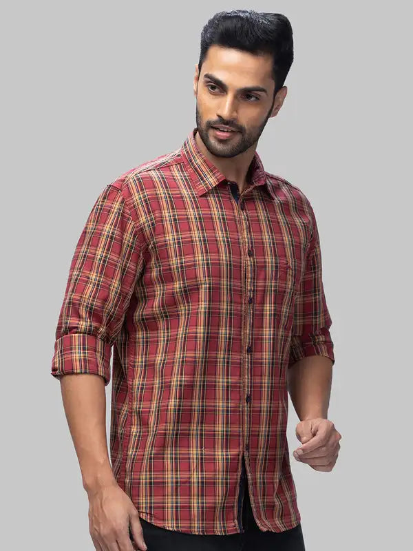 Men Slim Fit Red Shirt