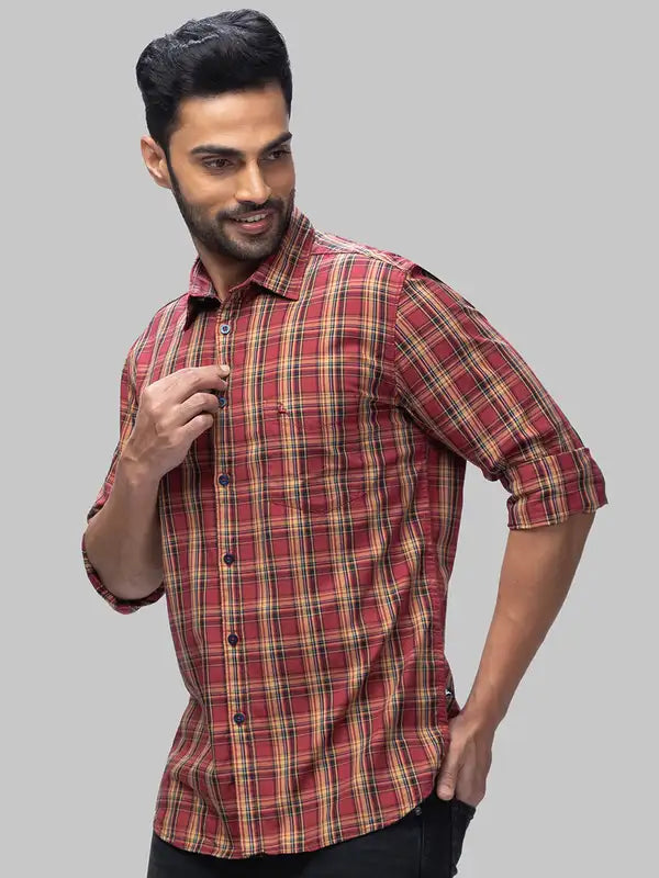 Men Slim Fit Red Shirt