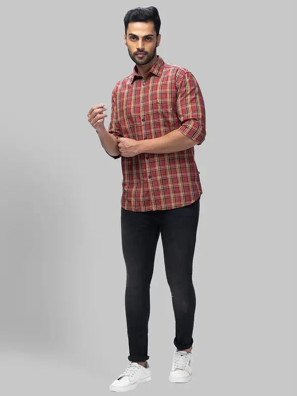 Men Slim Fit Red Shirt