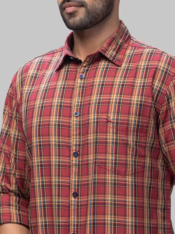Men Slim Fit Red Shirt