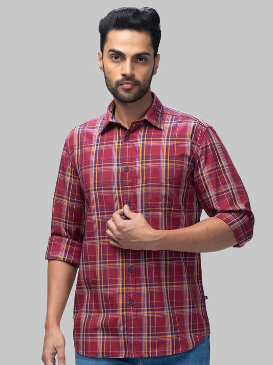 Men Slim Fit Medium Blue Shirt