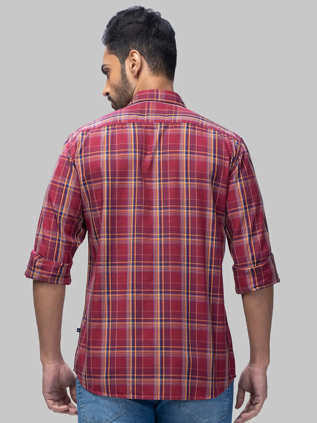 Men Slim Fit Medium Blue Shirt