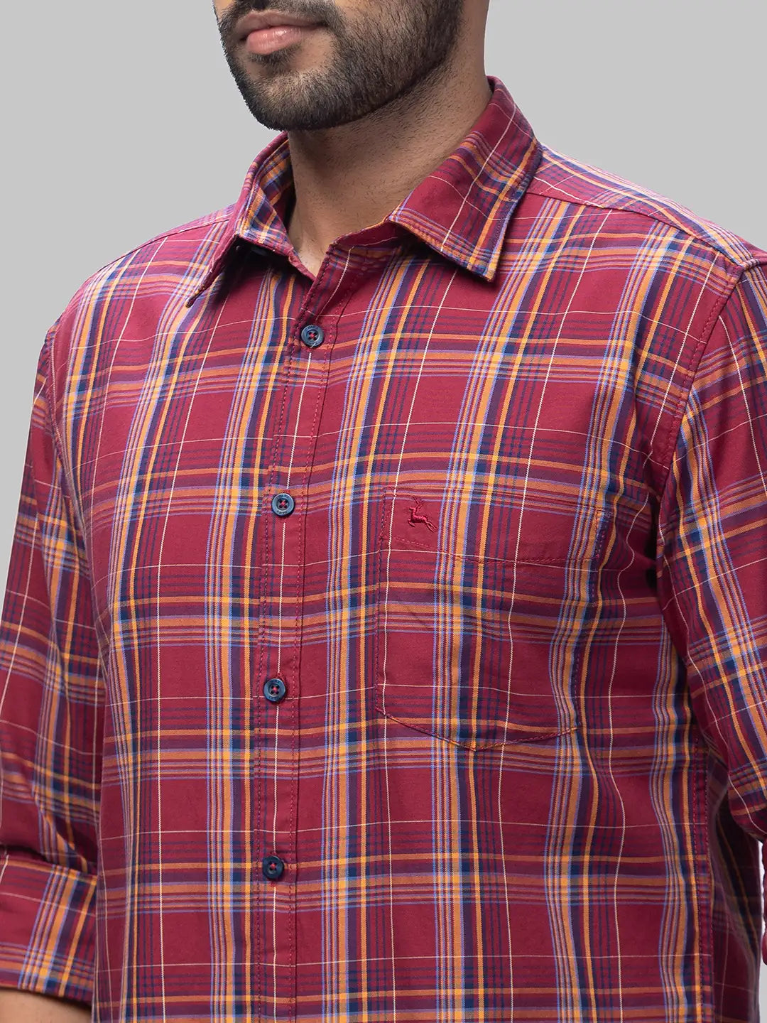 Men Slim Fit Medium Blue Shirt