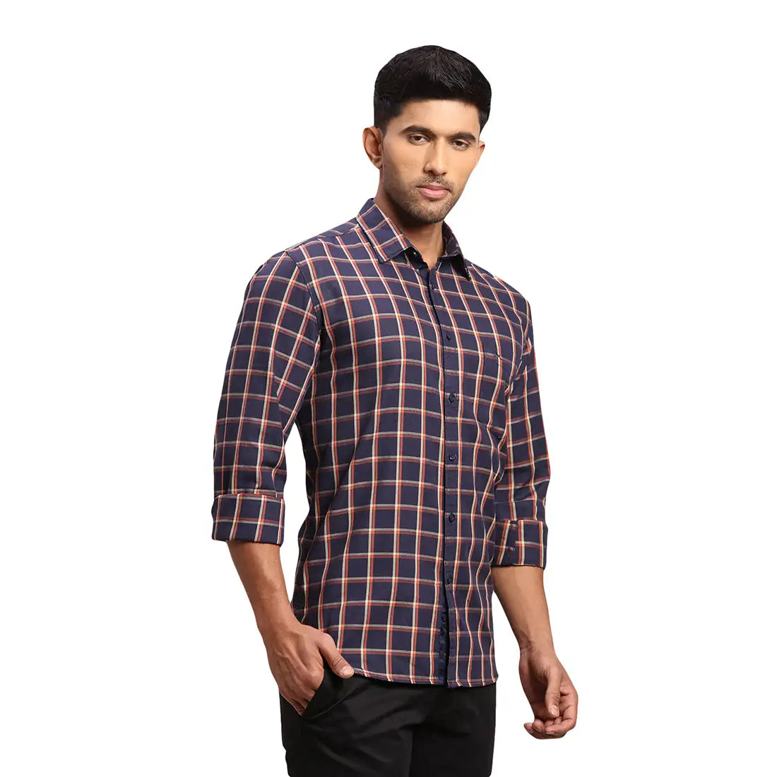 Men Slim Fit Dark Green Shirt