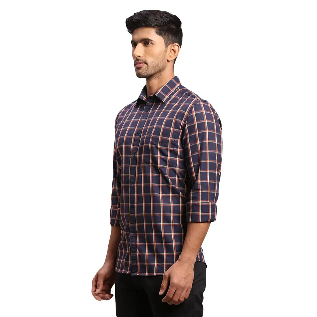 Men Slim Fit Dark Green Shirt