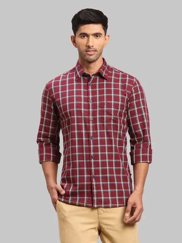 Men Slim Fit Red Shirt