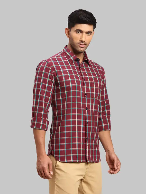 Men Slim Fit Red Shirt