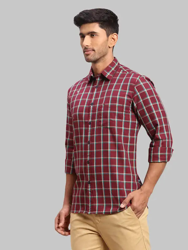 Men Slim Fit Red Shirt