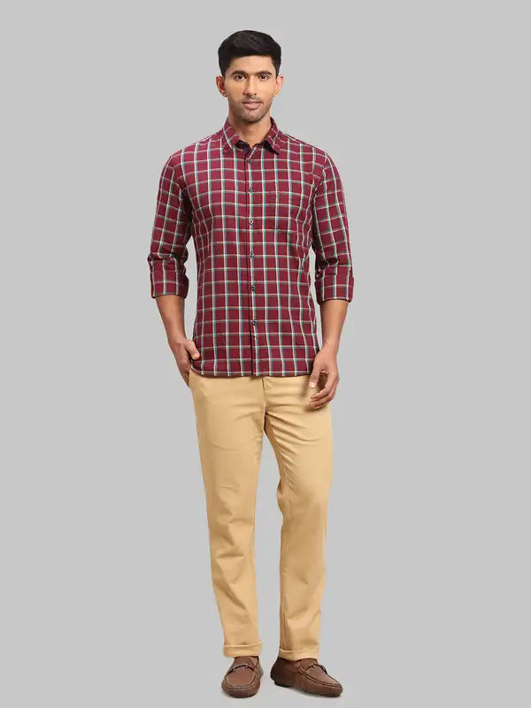 Men Slim Fit Red Shirt