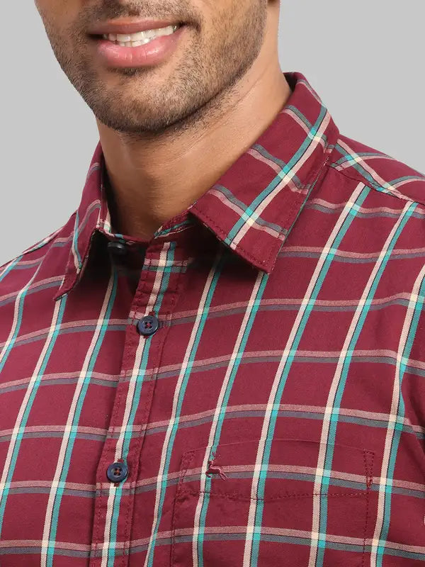 Men Slim Fit Red Shirt