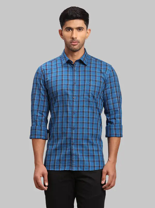 Men Slim Fit Blue Shirt