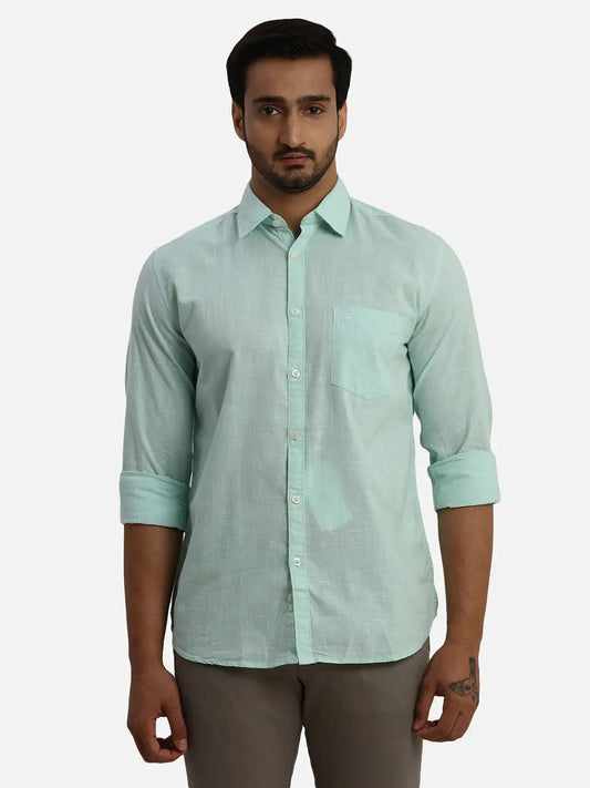 Men Slim Fit Grey Shirt