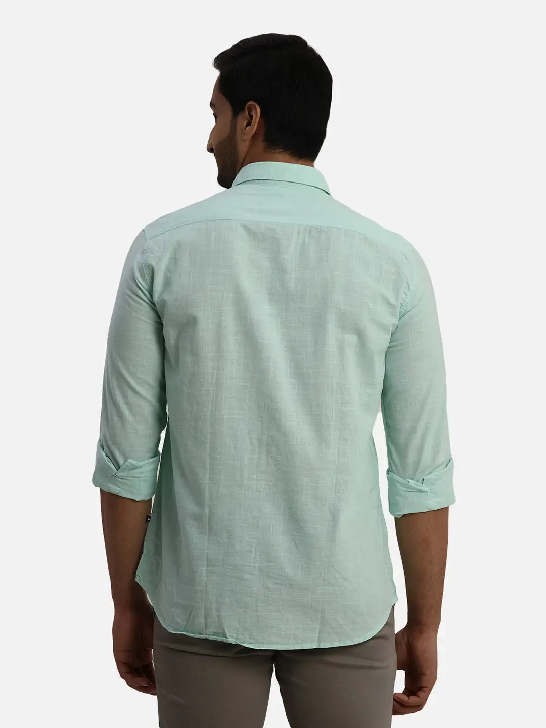 Men Slim Fit Grey Shirt
