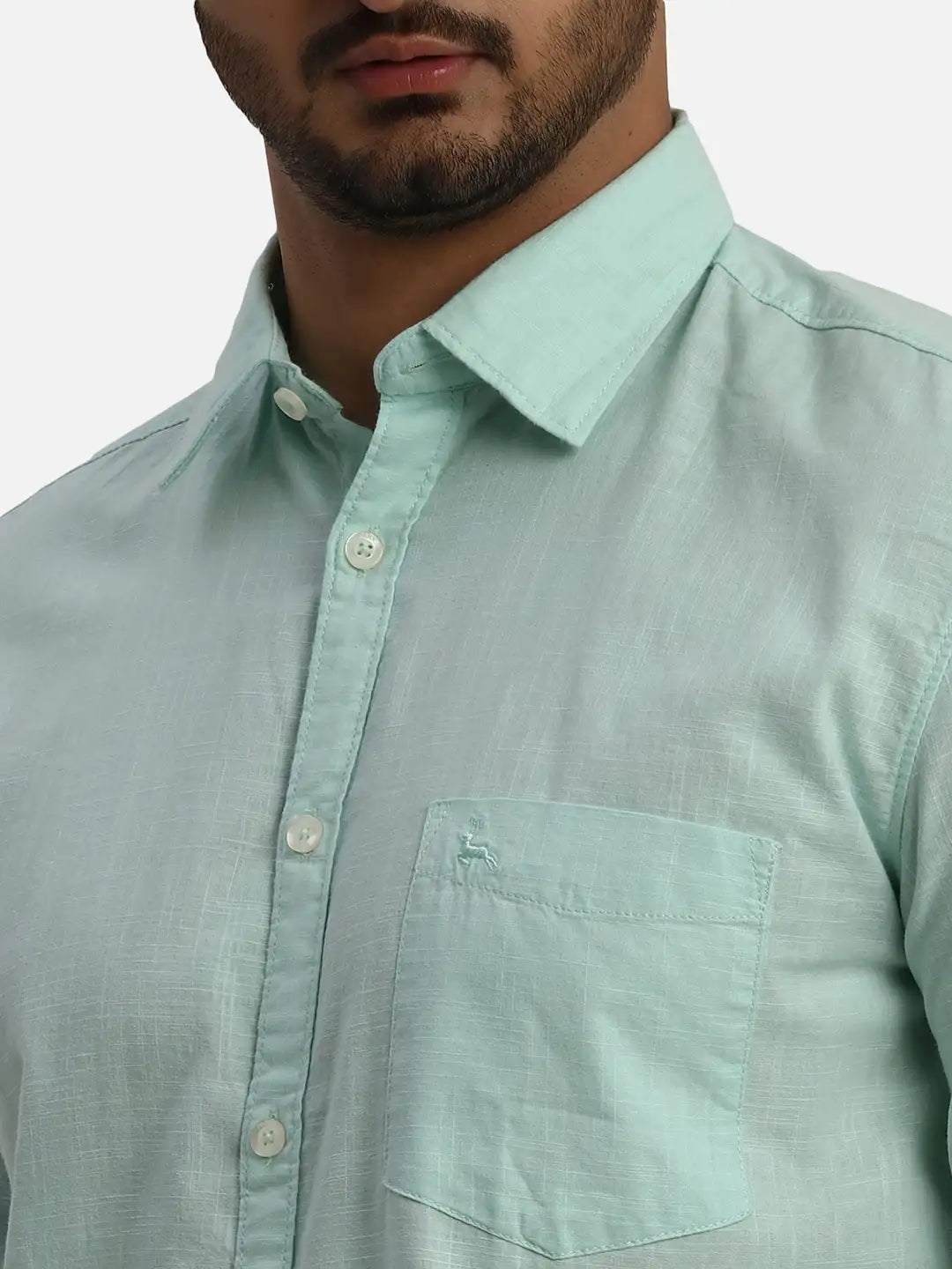 Men Slim Fit Grey Shirt