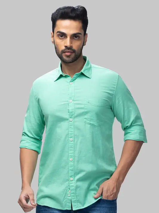 Men Slim Fit Blue Shirt