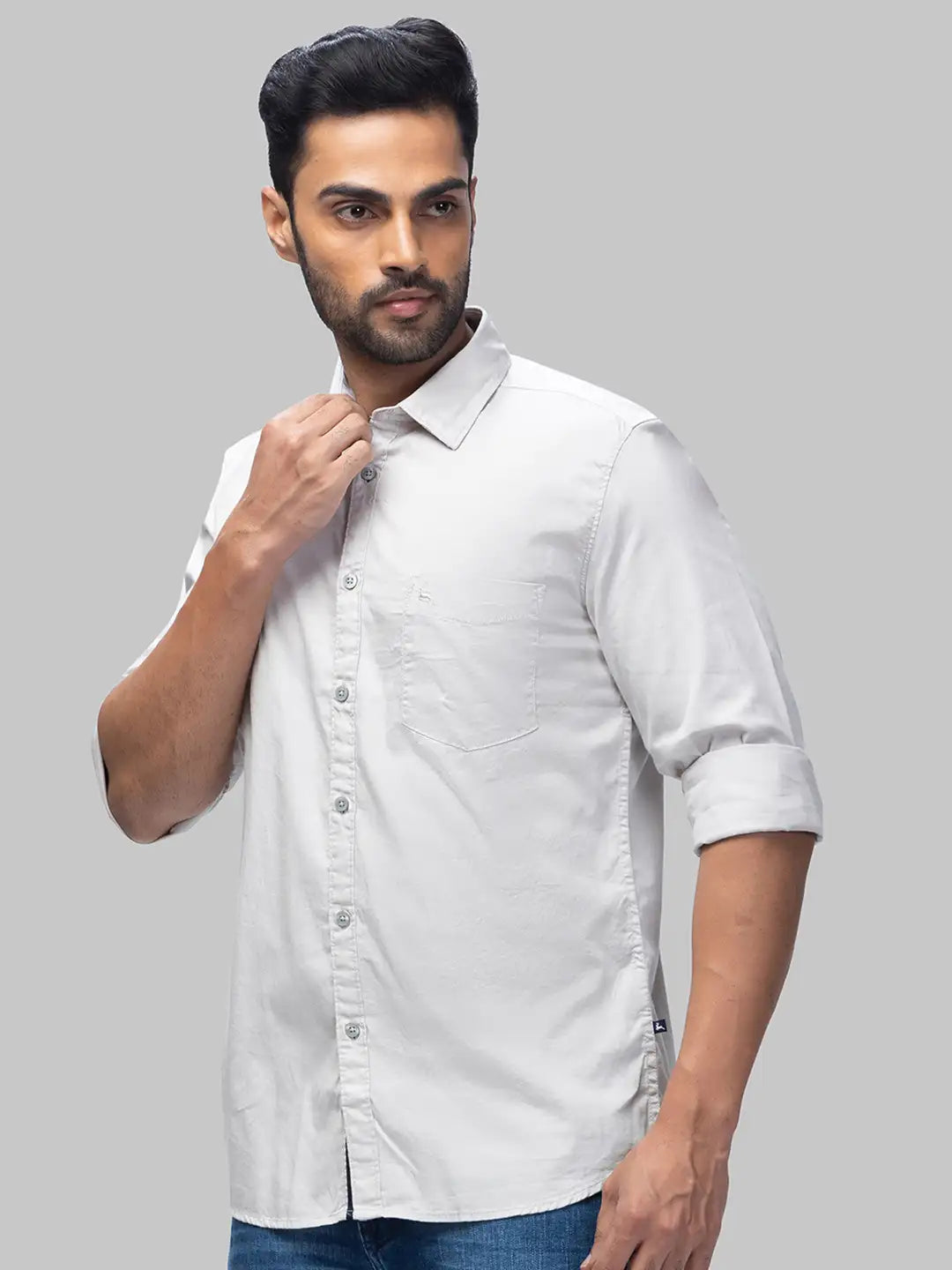 Men Slim Fit Medium Blue Shirt