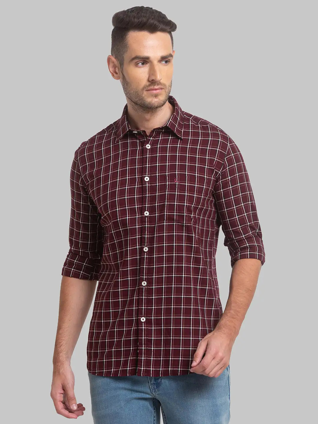 Men Slim Fit Green Shirt