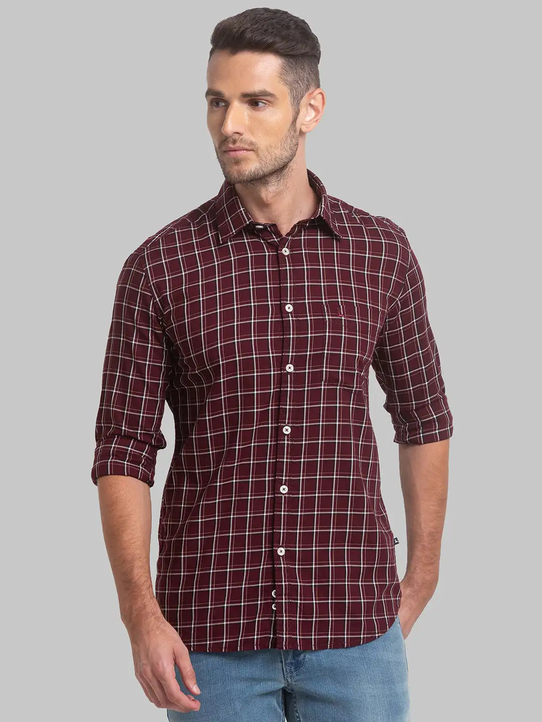 Men Slim Fit Green Shirt