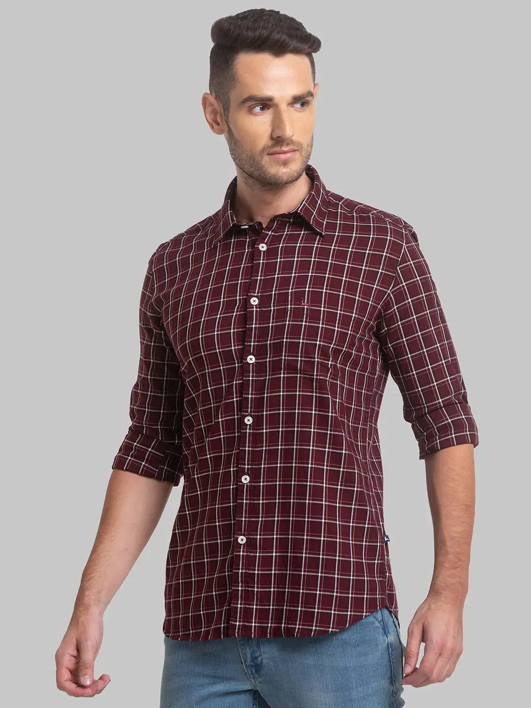 Men Slim Fit Green Shirt