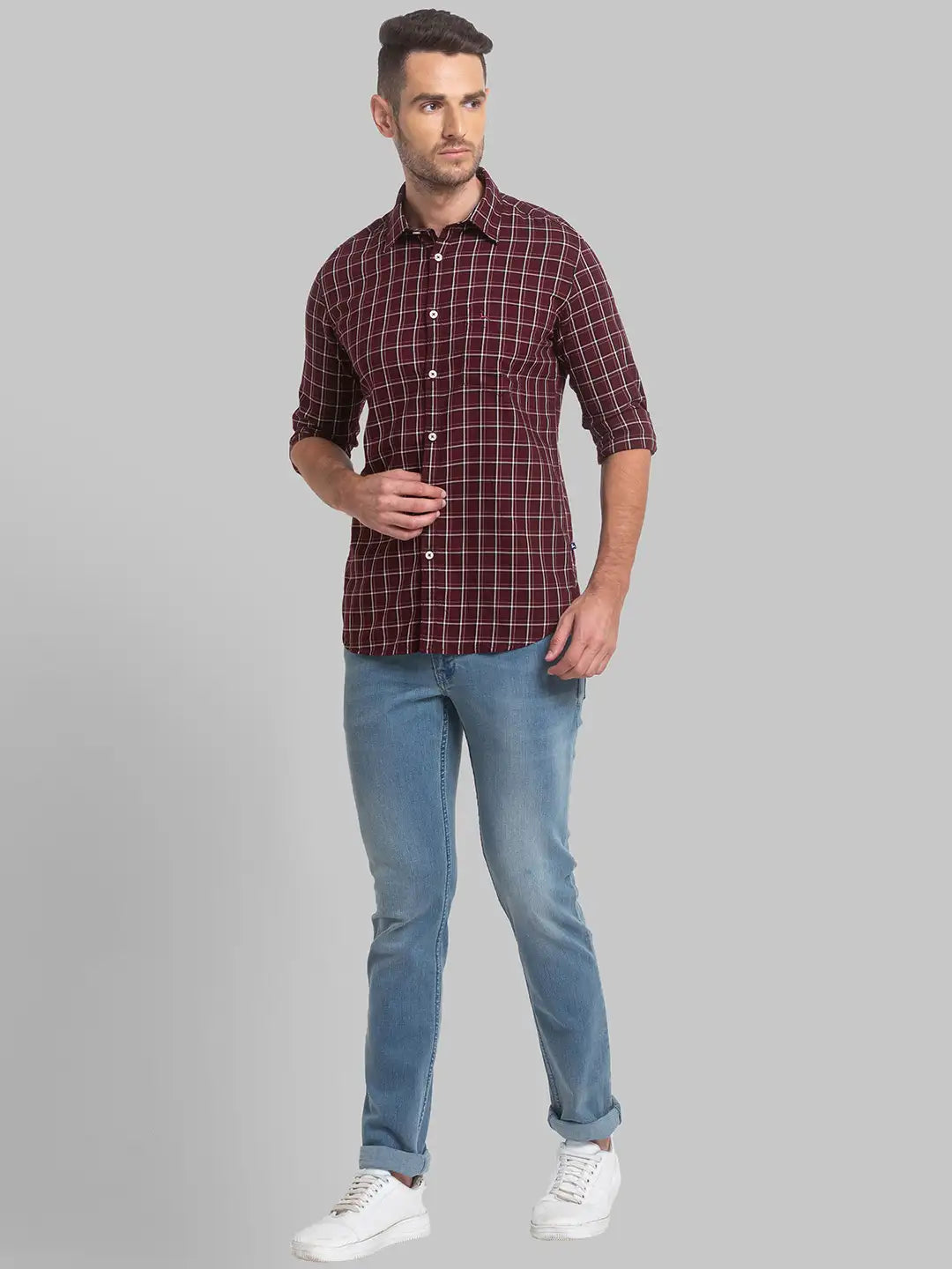 Men Slim Fit Green Shirt