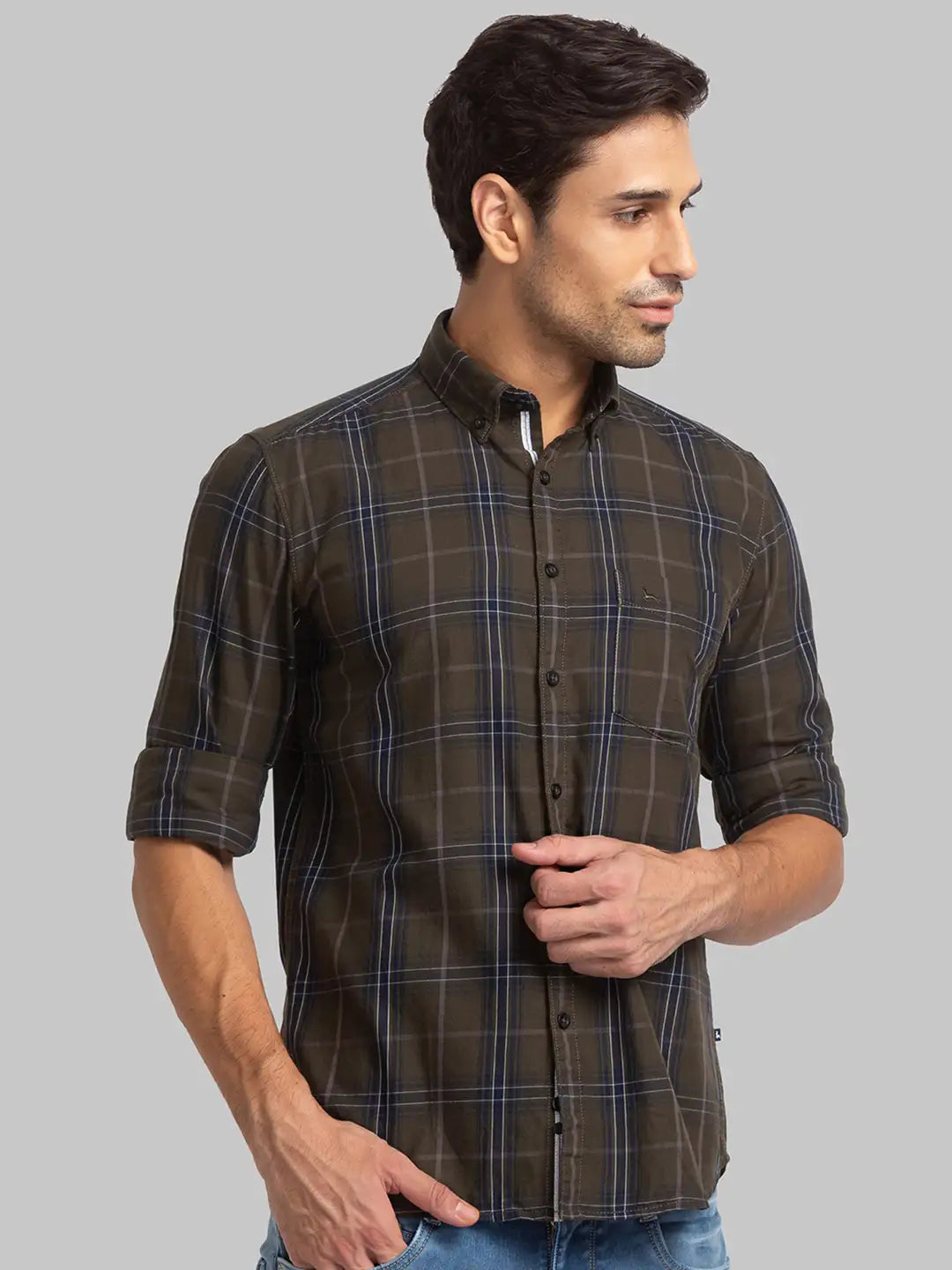 Men Slim Fit Blue Shirt