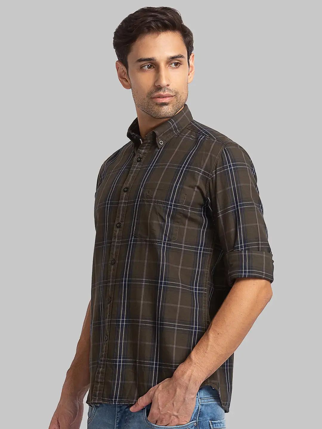Men Slim Fit Blue Shirt