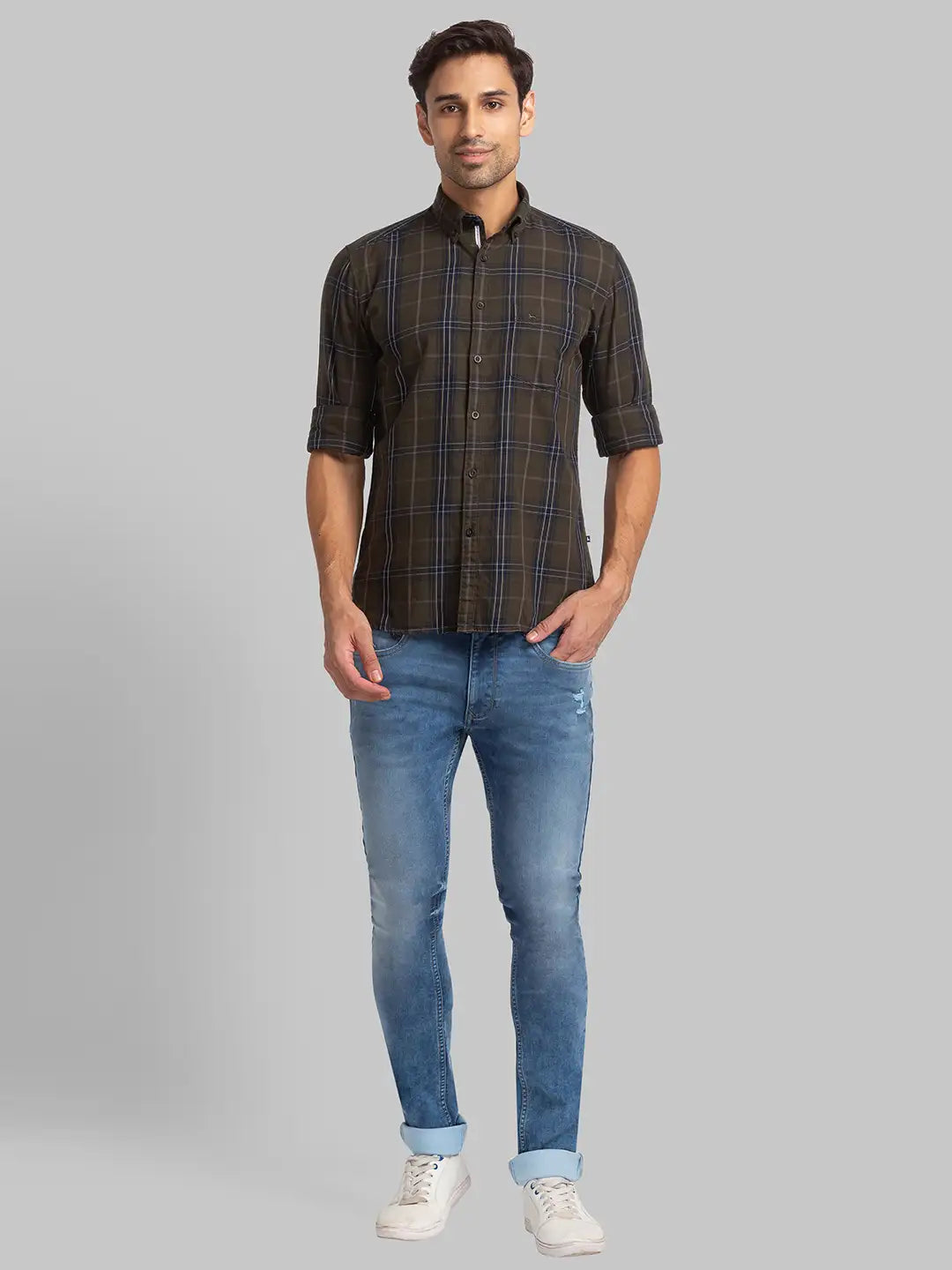 Men Slim Fit Blue Shirt