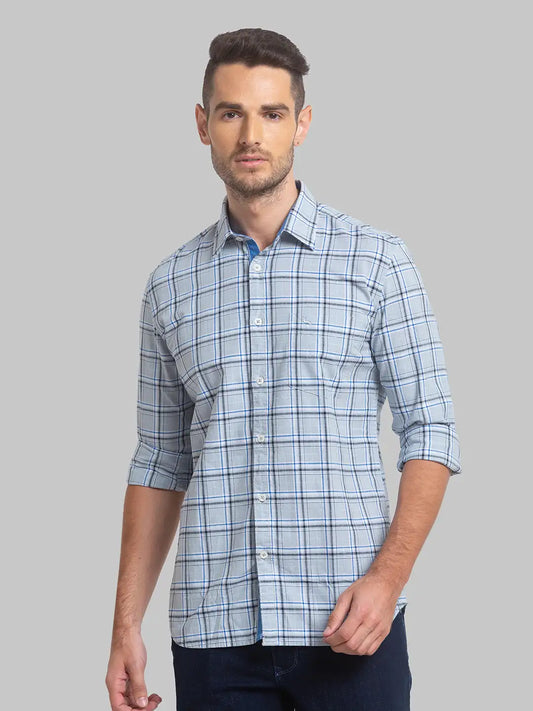 Men Slim Fit Light Orange Shirt