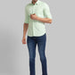 Men Slim Fit Light Green Shirt