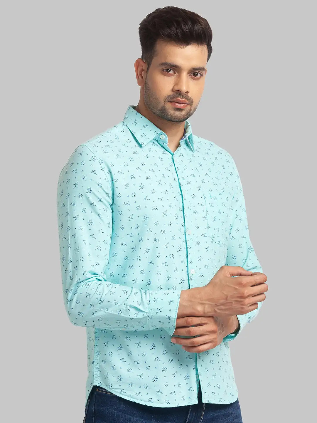Men Slim Fit Light Pink Shirt