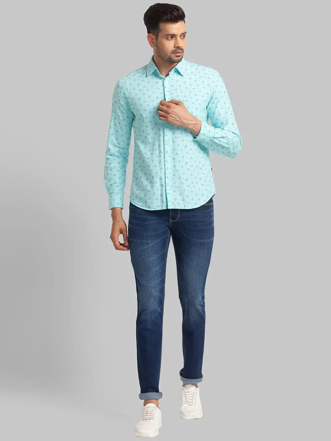 Men Slim Fit Light Pink Shirt
