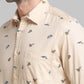 Men Slim Fit Light Green Shirt