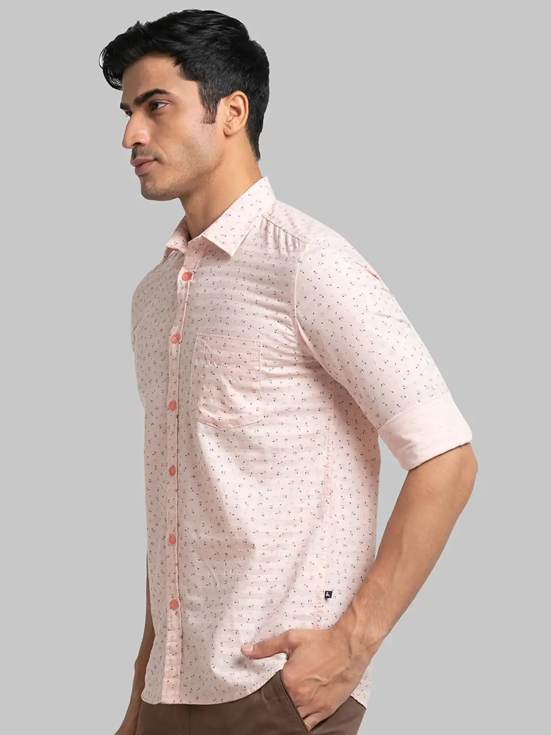 Men Slim Fit Light Blue Shirt
