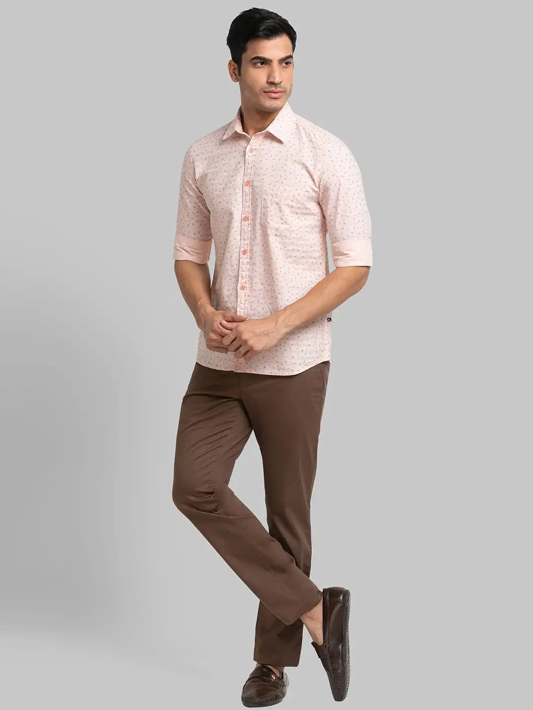 Men Slim Fit Light Blue Shirt