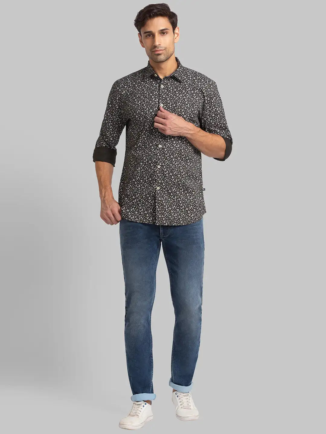 Men Slim Fit Blue Shirt