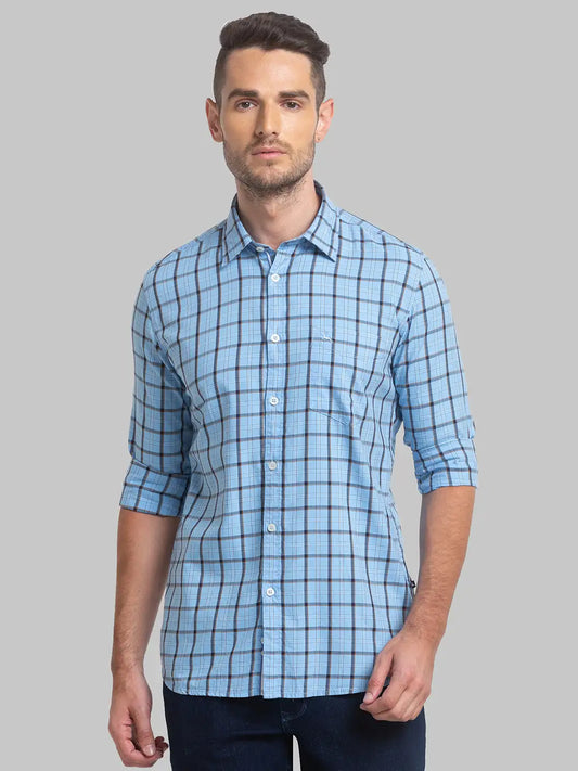 Men Slim Fit Blue Shirt