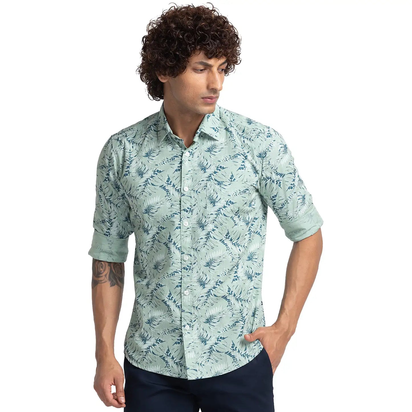 Men Slim Fit Red Shirt