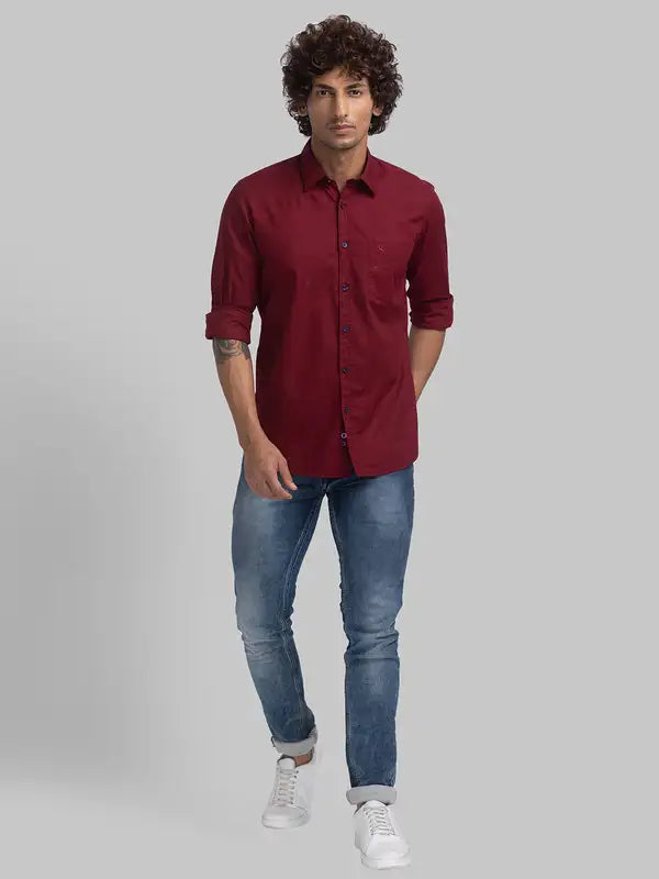 Men Slim Fit White Shirt