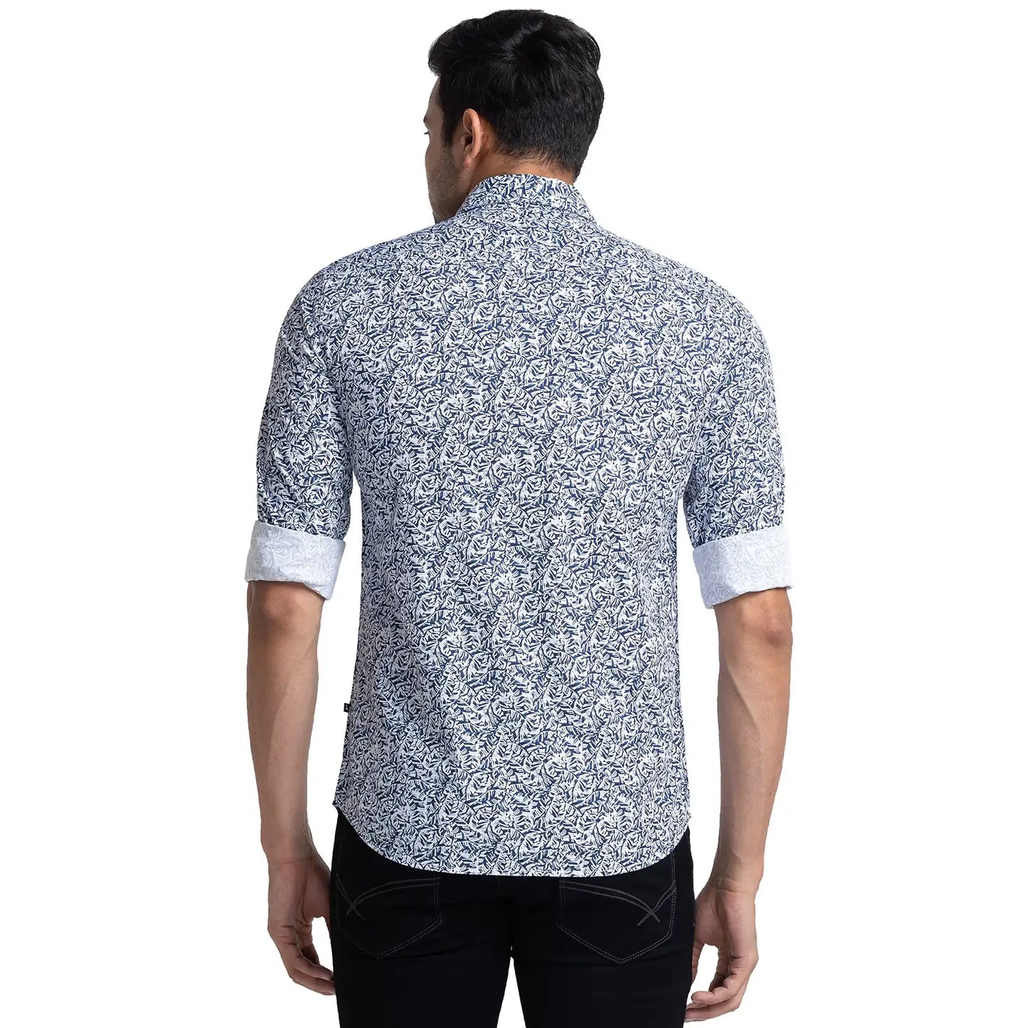 Men Slim Fit Blue Shirt