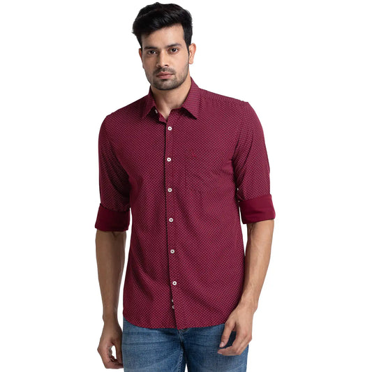Men Slim Fit Red Shirt