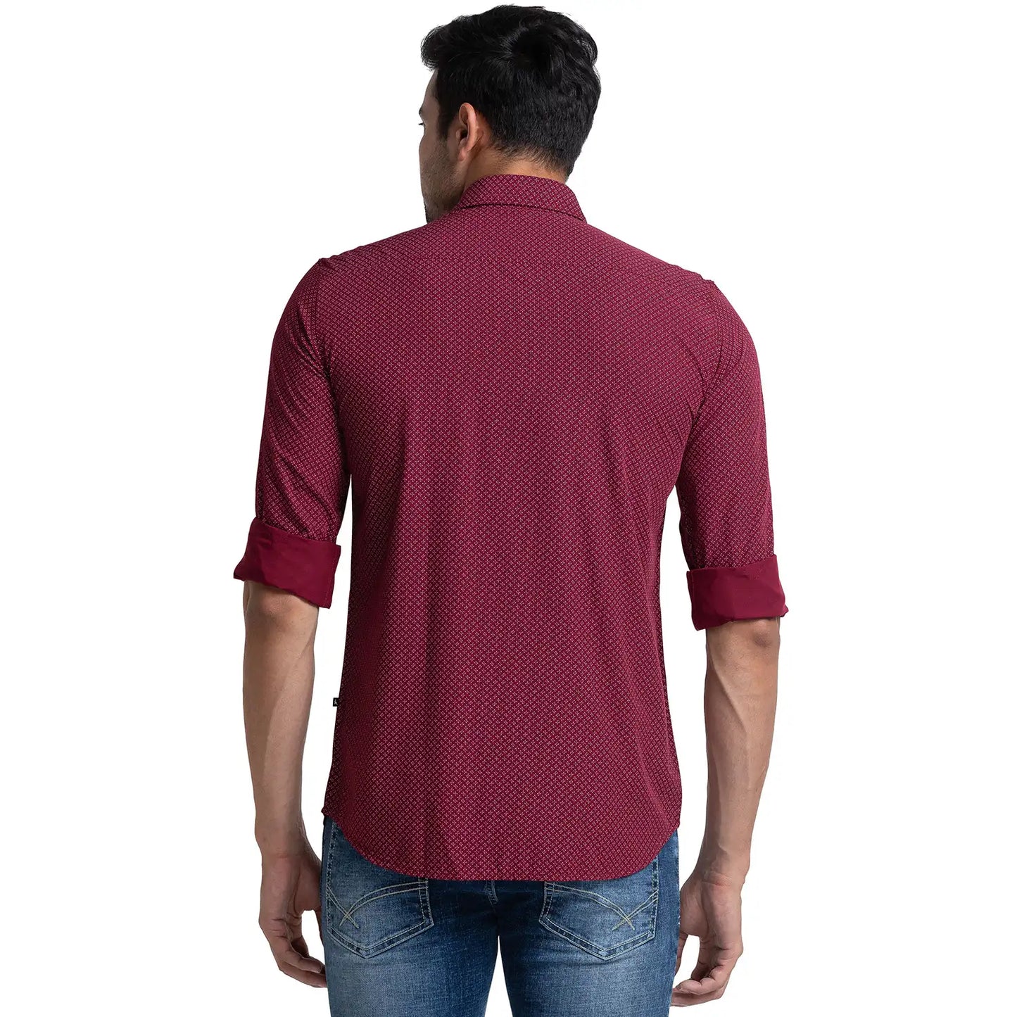 Men Slim Fit Red Shirt