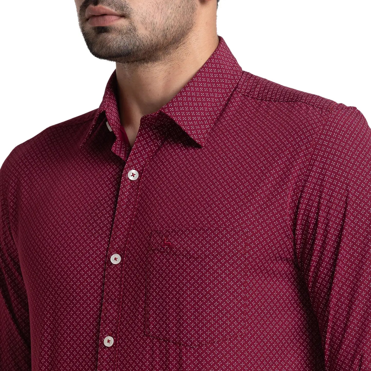 Men Slim Fit Red Shirt