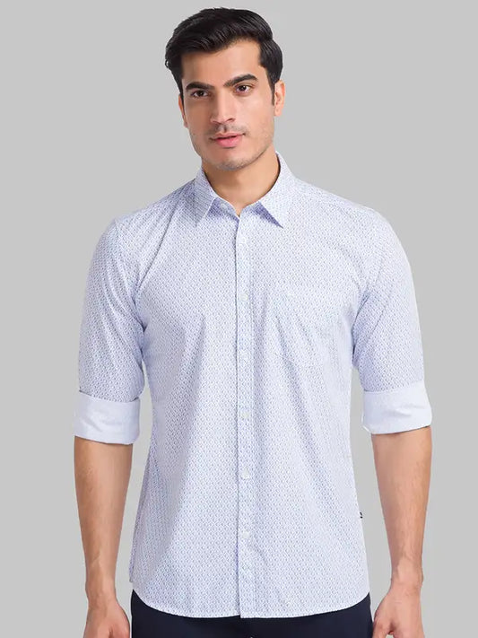 Men Slim Fit Blue Shirt